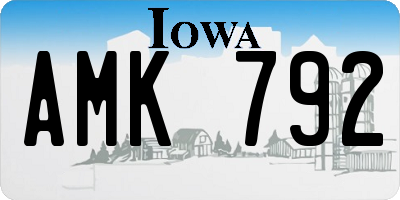 IA license plate AMK792