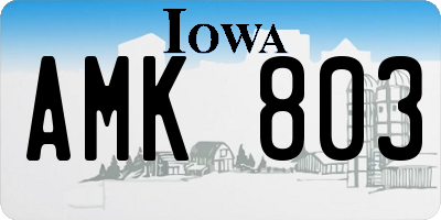 IA license plate AMK803