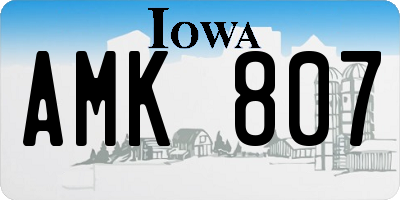 IA license plate AMK807