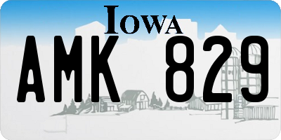 IA license plate AMK829