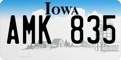 IA license plate AMK835