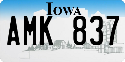 IA license plate AMK837