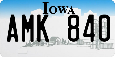IA license plate AMK840