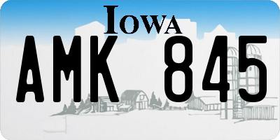IA license plate AMK845