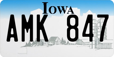 IA license plate AMK847