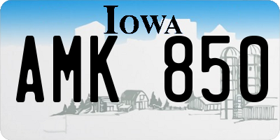 IA license plate AMK850