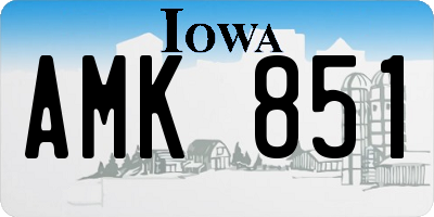 IA license plate AMK851