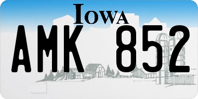 IA license plate AMK852