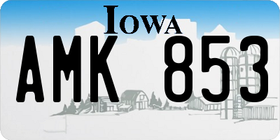 IA license plate AMK853