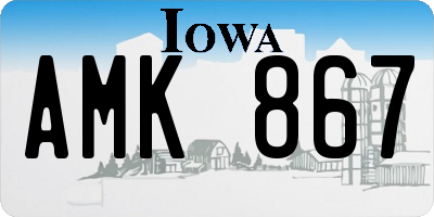 IA license plate AMK867