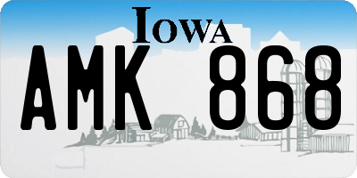 IA license plate AMK868