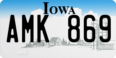 IA license plate AMK869