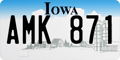 IA license plate AMK871