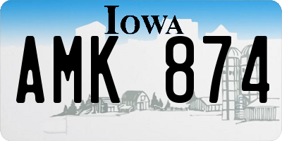 IA license plate AMK874