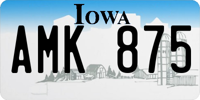 IA license plate AMK875