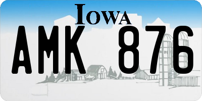 IA license plate AMK876