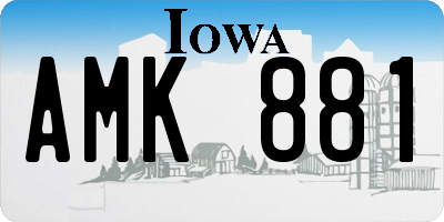 IA license plate AMK881