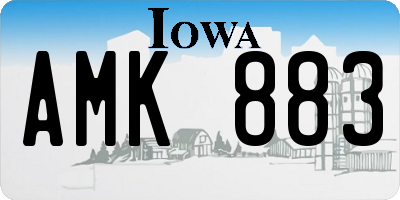 IA license plate AMK883