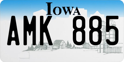 IA license plate AMK885