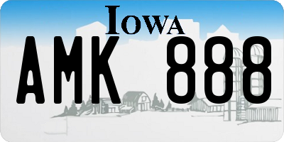 IA license plate AMK888