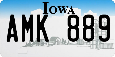 IA license plate AMK889