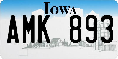 IA license plate AMK893