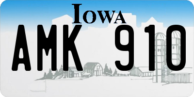 IA license plate AMK910