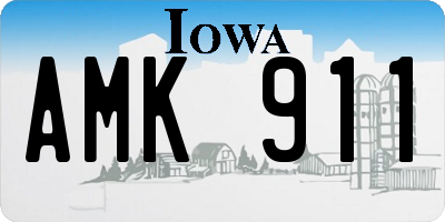 IA license plate AMK911