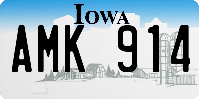 IA license plate AMK914