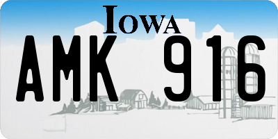 IA license plate AMK916