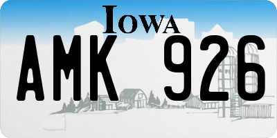 IA license plate AMK926