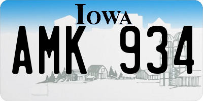 IA license plate AMK934