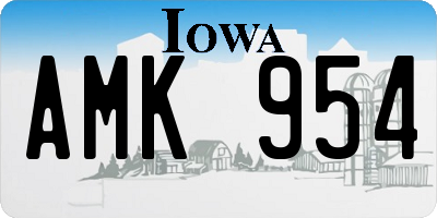 IA license plate AMK954