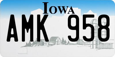 IA license plate AMK958