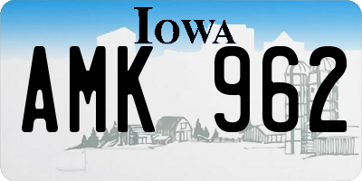 IA license plate AMK962