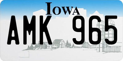 IA license plate AMK965