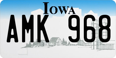 IA license plate AMK968