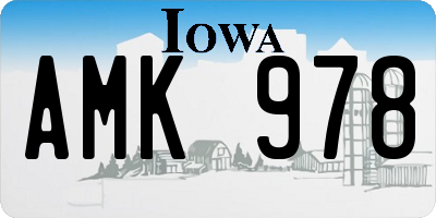 IA license plate AMK978