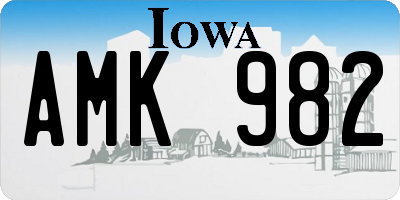 IA license plate AMK982