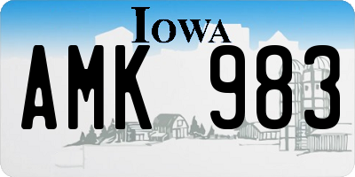 IA license plate AMK983