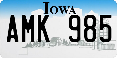 IA license plate AMK985