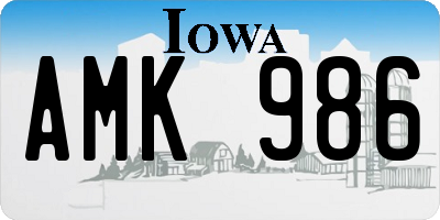 IA license plate AMK986