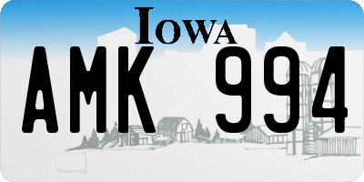 IA license plate AMK994
