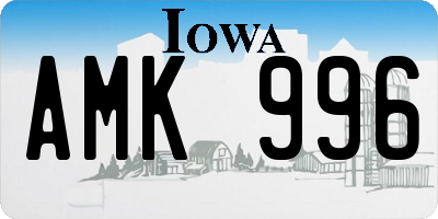 IA license plate AMK996