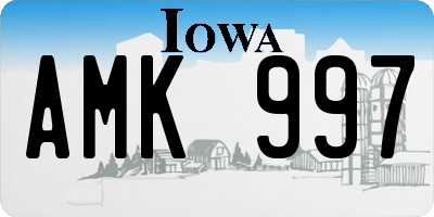 IA license plate AMK997