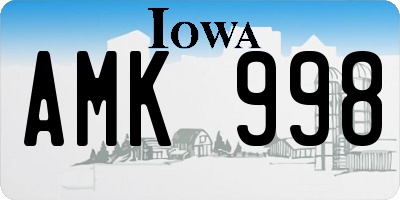 IA license plate AMK998