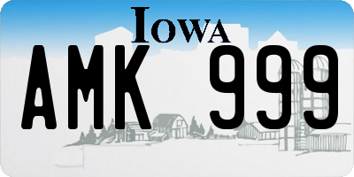 IA license plate AMK999