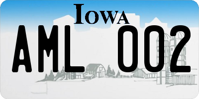IA license plate AML002