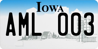 IA license plate AML003