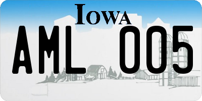 IA license plate AML005